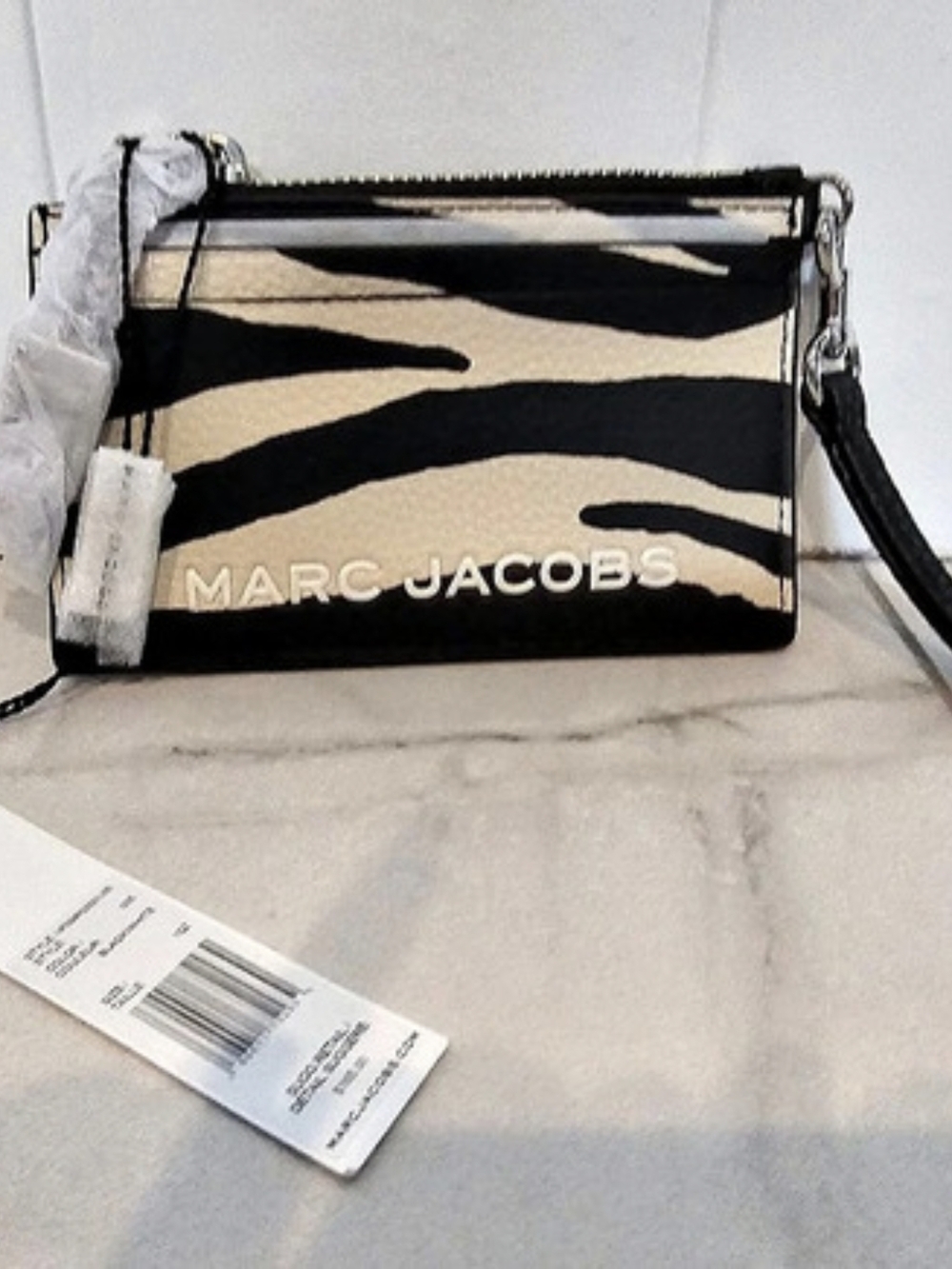 Marc Jacobs Snapshot DTM Zebra Print Wristlet Clutch NWT